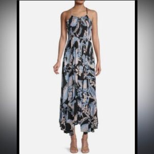 🎁NWT Free People Intimately Black Combo floral Tropical maxi dress Size Small